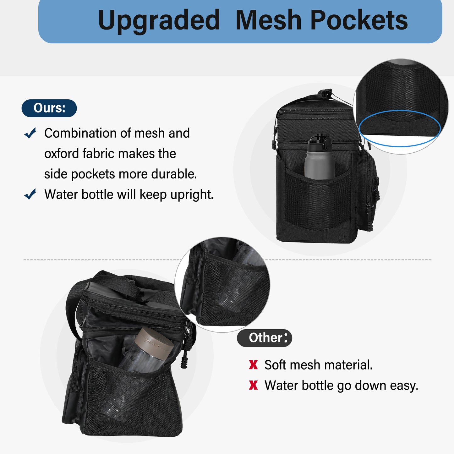 Lunch Box Cooler Bag - Tactical Insulated Lunchbox for Men - Large Lunch Pail Lunch Kit for Adults Work Outdoor Shifts Trips Black 16L