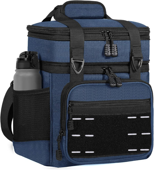 Lunch Box Cooler Bag - Insulated Tactical Lunchbox for Men - Large Lunch Pail Lunch Kit for Adults Work Outdoor Shifts Trips Blue 16L